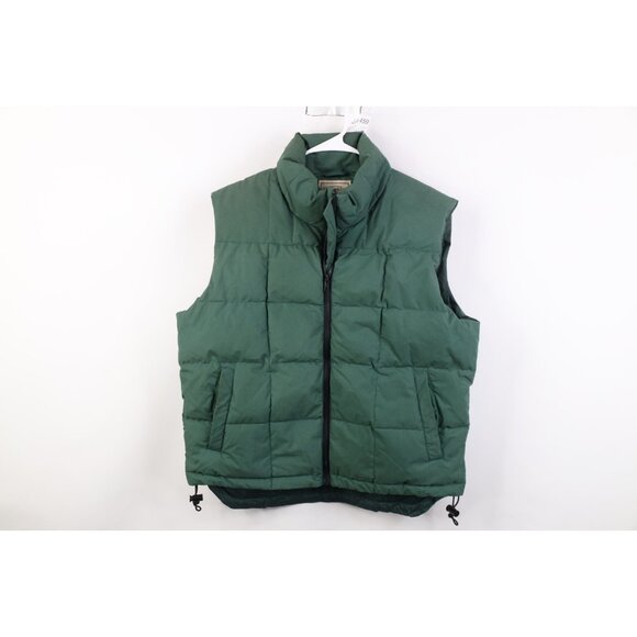 Vintage 90s Streetwear Mens Medium Faded Duck Down Puffer Vest Jacket Green